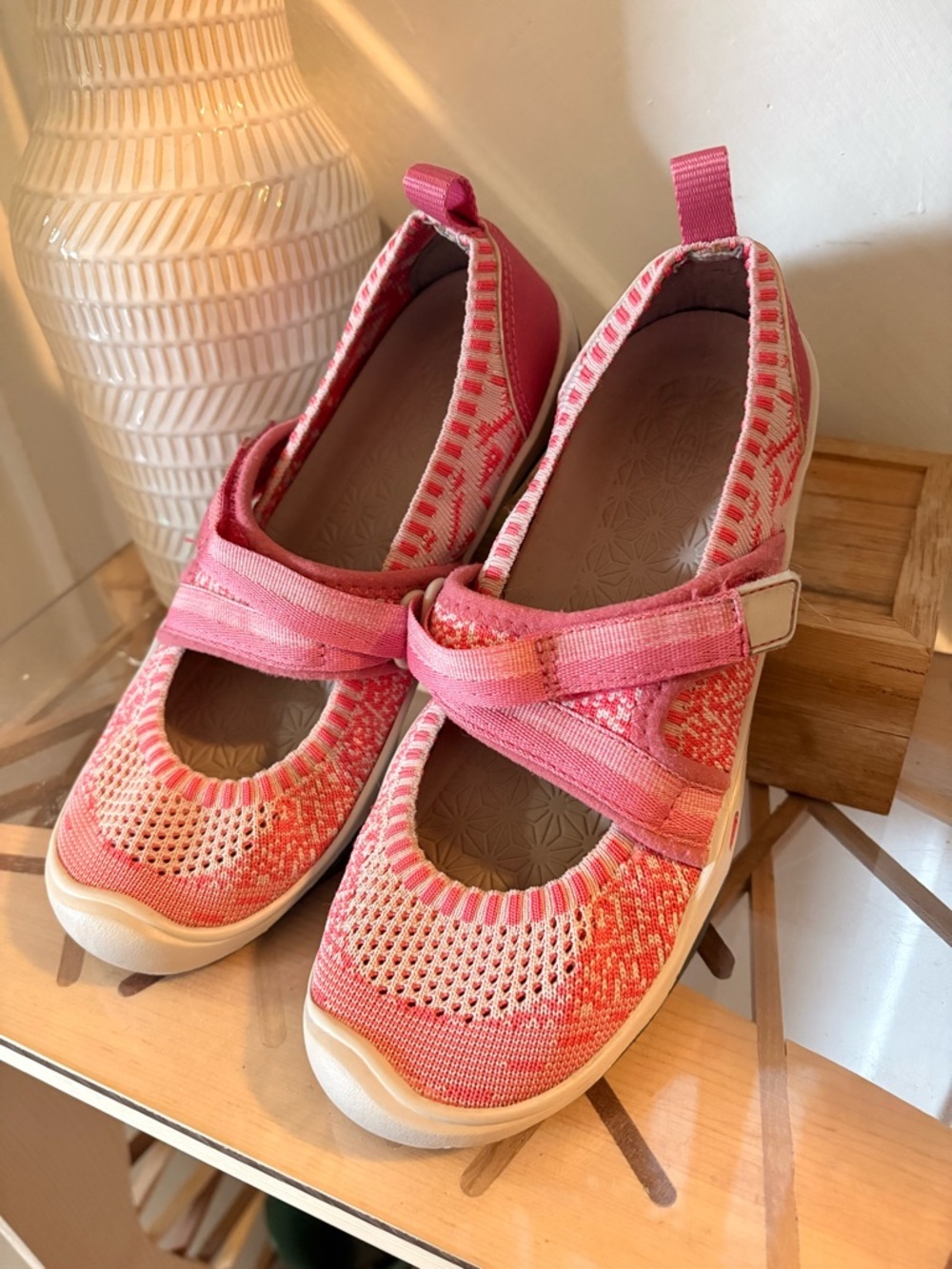 Keen - Pink Knit Mary Jane Sneakers for Kids